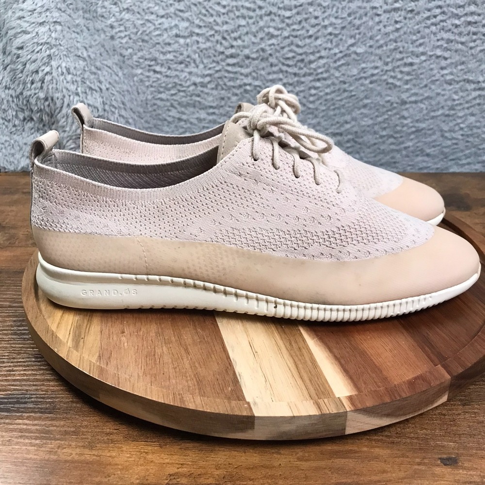 Cole Haan 2.ZeroGrand Stitchlite Oxford Womens 11B Ivory Knit Water Resistant